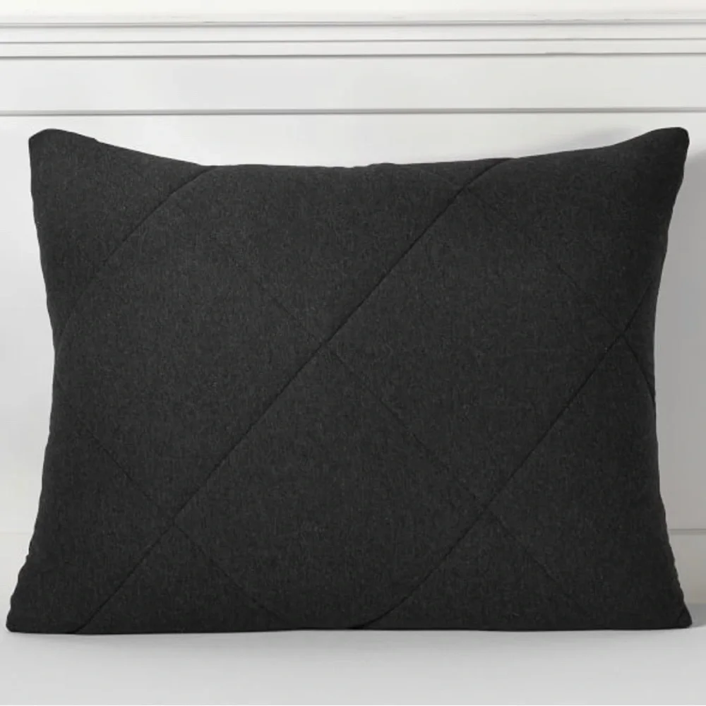 Pottery Barn Organic Favorite Tee Standard Sham NWT Heathered black.
